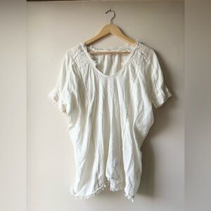 ARITZIA AZURE SKIES |Boho short sleeve with fringe | xxs